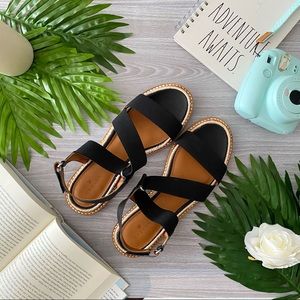 Caslon Dalila Elastic Sandals BLACK